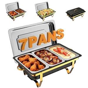 Amhier 9Qt Chafing Dishes for Buffet, 4 Pack, Black