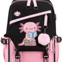 Axolotl Backpack Large Capacity Travel Backpack with USB Charging Port, Laptop Bag for Men & Women, Water-Resistant Multifunctional Daypack for Work, Outdoor