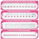 3 x Quilting Ruler for Precise Fabric Cutting, 11.5 x 10.5 Inch Slotted Ruler for Quilting and Sewing, Acrylic Quilt Strip Cutting Tool with 22 Grooves, Pink