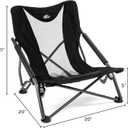 Cascade Mountain Tech Folding Camp Chair for Camping, Beach, Picnic, Barbeques, Sporting Events with Carry Bag, 26inx 17.7cm