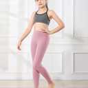 Stelle Girls Leggings Yoga Pants Youth Athletic Dance Running Active Tights Pack (BK+CR+NV+PK, 5-6 Years)