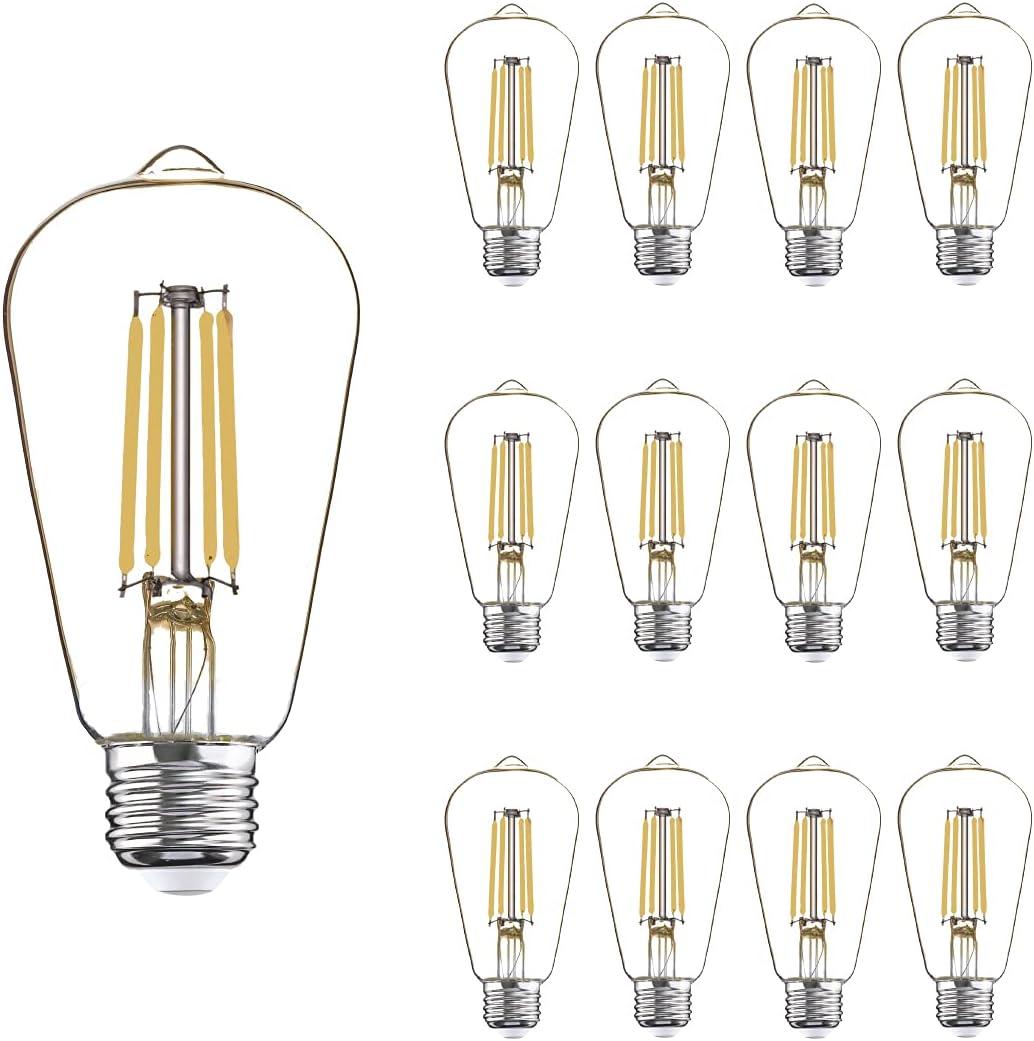 40 Watt Light Bulbs, E26 Bulb, 4000K Cool White 4W LED Edison Bulbs, Flickering Free, 90 High CRI, Not Dimmable, Pack of 12 (12 Count (Pack of 1))