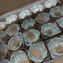 SiliFine 96 Pcs Wedding Favors for Guests Small Ceramic Bowl Bulk Gifts Set 3.3 Inch Floral Design Mini Dipping Sauce Dish with Card Box for Bridal Pooja Baby Shower Birthday (Flower,Sage Green)