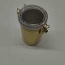 Kitchen Canister 41 oz,Airtight Stainless Steel Kitchen Food Storage Container for Coffee Beans,Beans,Tea,Flour, Cereal,Sugar.Coffee Container with Airtight Clear Lid and Locking Clamp.Gold