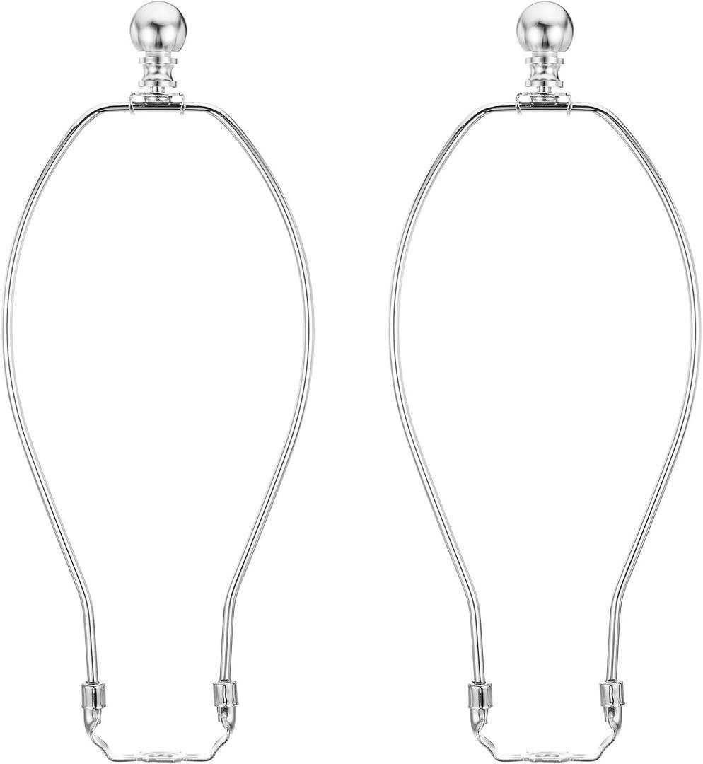 PATIKIL 11 Inch Lamp Harp Kit with Finial, 2 Set Detachable Shade Bracket Holder, DIY Lighting Accessories for Table Floor Lamps, Chrome
