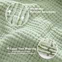 SOULFUL Muslin Throw Blanket with Tassels - Soft King Size Cotton Throw Blanket for Couch or Bed, Lightweight and Breathable Gauze for All Seasons, Grassgreen, 108" x 90"
