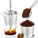 NESSUS 2 Pack Reusable K Cup for Keurig 1.0, Stainless Steel Reusable K Cups for Keurig Coffee Maker K Cup Reusable Coffee Pods with Heat Resistant Handles and Scoop,1-Stream Filters, NO BPA