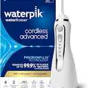 Waterpik Cordless Advanced 2.0 Water Flosser For Teeth, Gums, Braces, Dental Care With Travel Bag and 4 Tips, ADA Accepted, Rechargeable, Portable, and Waterproof, White WP580