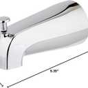 EZ-FLO 5-3/8 Inch Nose Diverter Tub Spout, 1/2 Inch IPS Connection, Chrome Finish, 15083