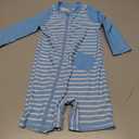 UMELOK Baby Boys Swimsuit Infant Swimwear Full Zip with UPF 50+ Sun Protection Swimsuit Sky Blue Stripe, 12-18 M