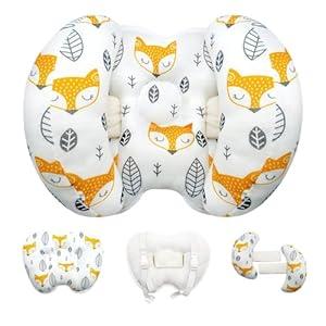 KAKIBLIN Baby Head Neck Support Pillow, 2 in 1 Banana Neck Pillow for Babies, Travel Pillow for Stroller Neck Support for Newborn, Adjustable Baby Pillow for Head