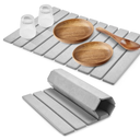 Large Stone Dish Drying Mats for Kitchen Counter, 22"(L)×16"(W) Fast Drying Collapsible Dish Drying Mat, Eco-Friendly Absorbent Diatomaceous Earth Mats for Dishes Bottles Cups 