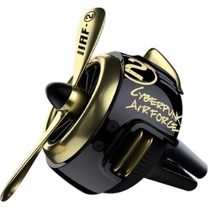 INEBIZ Car Air Freshener Vent Clip, Propeller Aromatherapy Diffuser, with 2-piece Long Lasting Scent Refill, Automotive Interior Accessories Universal for Men & Women (Punk Gold)