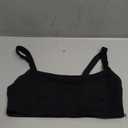 Hugcurve Adjustable Sports Bra Square Neck Wireless Padded Yoga Workout Tops (Small, Black)