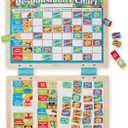 Melissa & Doug Magnetic Wooden Responsibility Chart Toddler Routine, Kids Reward Board, Chores Chart, Responsibility Tool for Kids Ages 3+