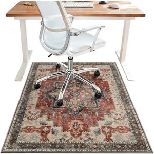 Office Chair Mat for Hardwood Floor, 47"x52" Desk Computer Chair Mat for Hard Wood, Large Anti-Slip Hard Floor Protector Rolling Chair Mat, PVC Mat Desk Rug for Office and Home