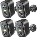 2K Security Cameras Wireless Outdoor, 4 Pack Battery Powered WiFi Cameras for Home Security with AI Motion Detection, Spotlight Color Night Vision, 2-Way Talk, Siren Alarm, IP65, Cloud/SD Storage