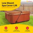 HEATWAVE Low Mount Spa Cover Lift Compatible with Rectangular/Square Spas up to 8 ft Wide Easy to Use Hot Tub Cover Lifter with Durable Power Coated Steel & Adjustable Spacers - Black