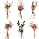Fumwase 6Pcs Mini Dried Flower Bouquet Natural Real Flowers for Crafts Boho Dried Flowers Bulk Small Dried Flowers for Vase Dried Wildflowers for DIY Photo Props Gift Wedding Decor