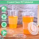 200 Pcs Clear Flat Lids Plastic Disposable PET Cup Lids with Straw Slot Fits for 12 oz, 16 oz, 20 oz and 24 oz Cups for Summer Iced Coffee, Ice Cream, Slush, Milkshake, Party Supplies