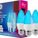 GE Cync Smart LED Light Bulbs, Color Changing Decorative Light Bulbs, Indoor WiFi Lights, Matter Compatible, Compatible with Alexa and Google Home, Medium Base (3 Pack)