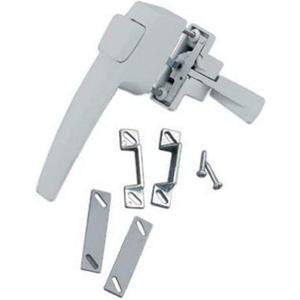 Wright Products - Free Hanging Push Button Door Latch for Screen and Storm Doors, Aluminum Grey