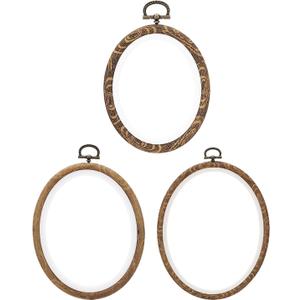 PATIKIL 4, 6, 7inch Embroidery Hoops Set, 3 Pieces Imitated Wood Octagonal Frame Cross Stitch Hoop Ring for Embroidery Art Craft Sewing Ornaments Hanging Decoration