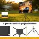 WASJOYE 80" Proiector Screen with Stand - 16:9 4K HD Portable Proiector Screen, 1.2 Gain Outdoor Projector Screen, Easy Setup and Carrying, for Home Cinema, Backyard Party Office TV Game