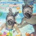 Kids Snorkel Mask Full Face, Snorkeling Gear for Kids with Camera Mount, 180 Degree Panoramic View Snorkeling Set Anti-Fog Anti-Leak