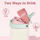 32 oz Insulated Water Bottle with Straw: Meoky Stainless Steel Metal Water Bottle with 2-in-1 Lid - Leak Proof, Cold for 24 Hours, Protective Silicone Base, BPA-Free for Sports Gym, Cream