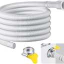 Saillong Patent Pending Dehumidifier Drain Hose, 13FT, 3/4 Inch FHT, with Cuttable Rubber Adapter and Connect Clamp, Flexible Universal Drain Hose for Most Dehumidifier Air Conditioner Brands(White)