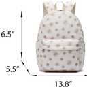 Kawaii Corduroy Backpack for Women Cute Floral Print Aesthetic Travel Book Bag Coquette Preppy College Laptop Daypack (Black Flower)