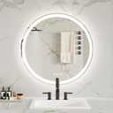 Bathroom Mirror with Lights, 28 Inches Round LED Mirror for Bathroom, Vanity Mirror with Lights, Anti-Fog & 3 Colors, Wall-Mounted Bathroom Mirror (28" L x 28" W)