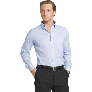 IZOD men's Regular Fit Stretch Solid Button Down Collar Dress Shirt, Water Mill, 17 -17.5 Neck 36 -37 Sleeve X-Large US