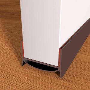 Door Draft Stopper, Strong Adhesive Door Sweep for Exterior and Interior Doors, 39 Length Cuttable Under Door Seal. (Brown, 1 Pack)
