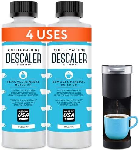 Descaler (2 Pack, 2 Uses Per Bottle) - Made in the USA - Universal Descaling Solution for Keurig, Nespresso, Delonghi and All Single Use Coffee and Espresso Machines
