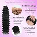 Miracle Knots Feather Crochet Hair for Black Women 18 Inch 100 Strands Pre-Separated Invisible Deep Wave Human Hair Blend Synthetic Crochet Curly Hair Extensions (Natural Black)
