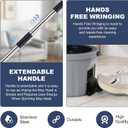 Spin Mop and Bucket System with180-Degree Rotating Head Telescopic Handle Dual Chamber Bucket Floor Cleaning Set with 3 Mop Refills Dual-Function Wringing Hand-Press and Foot-Pedal