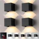 Nigaut 15W Outdoor Wall Sconce Lights,3000K 4000K 6500K LED Modern Outdoor Wall Light for Porch with Adjustable Beam Angle Exterior/Interior Lighting Fixtures, 4-Pack