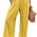 ANRABESS Women Linen Palazzo Pants Summer Boho Wide Leg High Waist Casual Lounge Pant 2026 Beach Travel Vacation Outfits, XL