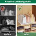 SPACEKEEPER Shelf Divider for Closet, Adjustable Purse Organizers Handbag Separators Storage Organizer Bookshelf Separator Dividers in Bedroom Office Kitchen Bathroom, White