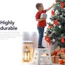 Delxo 13" Folding Step Stool for Kids and Adults, Non-Slip Foldable Step Stools with Handle,Plastic Portable Folding Stool for Bathroom,Bedroom,Kitchen,Hold up to 300lbs White