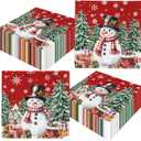2 x Christmas Paper Napkins, 48pcs Red Snowman Napkins Snowflake Xmas Tree Disposable Winter Napkin for Christmas Holiday Supplies