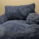 Bean Bag, Adult Bean Bag with Filling, Bean Bag Chair with Portable Handle, Modern Ergonomic Bean Bag, Indoor Bean Bag Chair for Living Room, Bedroom, Playroom, Blue