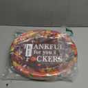 23 Pcs Friendsgiving Oval Paper Plates 10" x 12" Large Disposable Heavy Duty Thanksgiving Fall Turkey Leaf Pumpkin Platters Thankful for You Dessert Plates for Autumn Harvest Friendsgiving Decorations