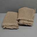 MIULEE Set of 2 Waffle Bathroom Rugs, Boho Bath Rugs Non Slip Washable, Super Absorbent Bath Mats, Ultra Soft Rubber Backed Shower Mats for Bathroom Floor, Tub and Shower, Brown, 18x30 Inch