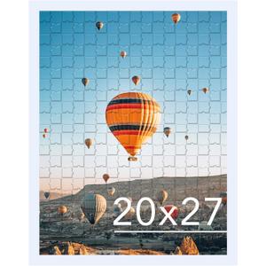 JCJMY 20x27 Picture Frame White for Puzzles Poster Photo Picture, Horizontal and Vertical Formats for Wall Hanging, 20 x 27 Wall Gallery Poster Photo Puzzles Frame for 20 by 27 Photos Posters,White