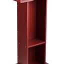 VEVOR Podium Stand, 41-Inch Wooden Lectern, Laptop Desk with Wide Reading Surface and Storage Shelf, Edge Stopper, Elegant Design, Flool-Standing, for Classroom, Conference, Church, and Presentation