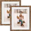 TOFOREVO Picture Frames 8x10 Set of 2 Rustic Wood Grain Photo Frame for Gallery Wall Mounting or Tabletop Display