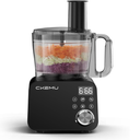 Smart Food Processor and Vegetable Chopper, 6 Automatic Functions, BPA Free, Stainless Steel Blades, 12 Cup Bowl, 600-Watt Motor, Black